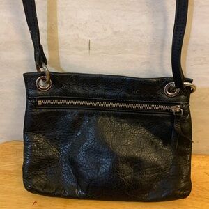 MARGOT Black Genuine Leather Crossbody Purse.